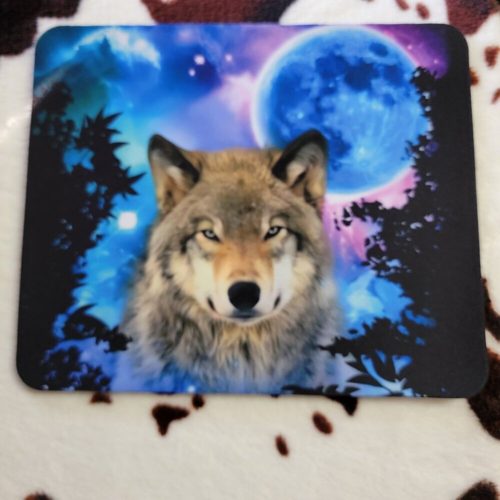 Wolf Moon Computer Mouse Pad - Picture 2 of 5
